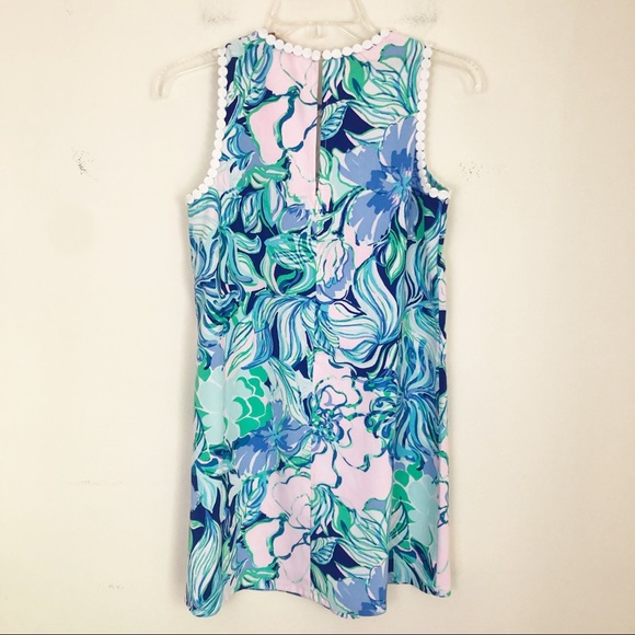 Lilly Pulitzer Nala Crochet Shift Dress Blue Sz 00 - Picture 4 of 8